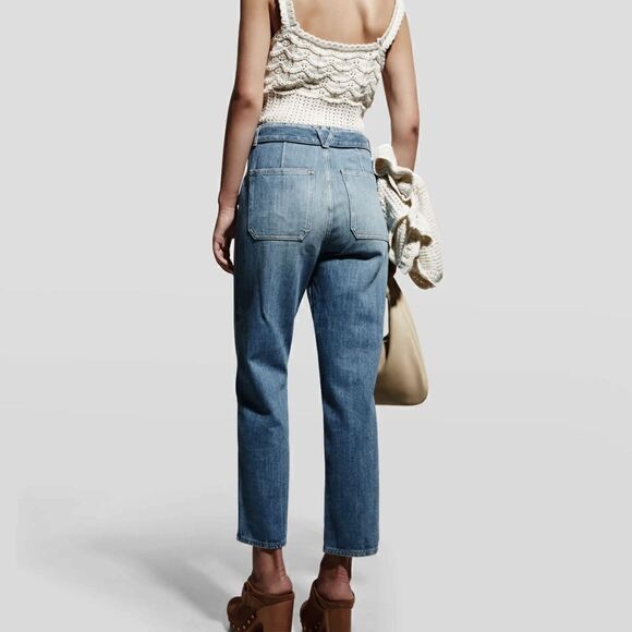 $378 NWT Veronica Beard Rinley Cropped Straight Leg High Rise Jeans Size 27 - Picture 2 of 15